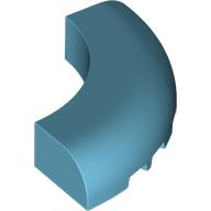 Lego Brick Round Corner 5 x 5 x 1 Curved, Bottom Cut Outs, No Studs, 9 Bottom Tubes / Medium Azure