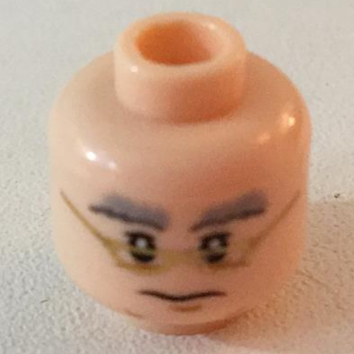 Lego Minifig Head Albus Dumbledore, Glasses / No Glasses Print / Light Nougat