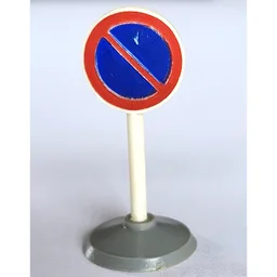 Road Sign Old Round with No Parking Blue Print & Type 1 Base / White
