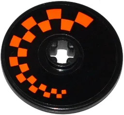 Technic, Disk 3 x 3 with Orange Checkered Pattern Model Right Side (Sticker) - Set 42048
