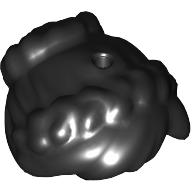 Lego Hair Braids Pulled Back to Bun with Holes on Top and Back / Black
