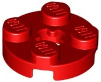 Plate, Round 2 x 2 with Axle Hole / Red