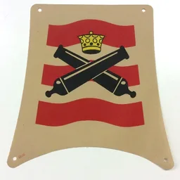 Sail, Square, 25 x 25 with Crossed Cannons Print / Tan
