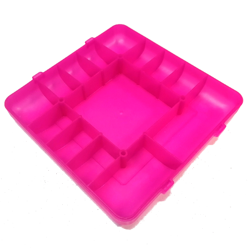 Lego Clikits Container, 14 Compartment Sorting Tray Base / Trans-Dark Pink