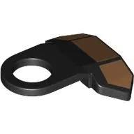 Minifig Neckwear Pauldron with Dark Orange Print / Black