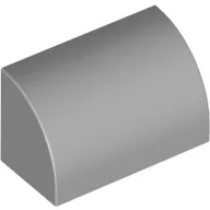 Brick Curved 1 x 2 x 1 No Studs / Light Bluish Gray