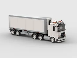 White truck with trailer