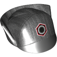 Lego Hat, Cap, First Order Officer with Black and Red First Order Insignia Print / Pearl Titanium