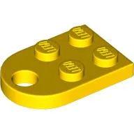 Plate Special 3 x 2 with Rounded End, Hole / Yellow