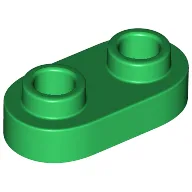 Plate Special 1 x 2 Rounded with 2 Open Studs / Green