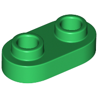 Lego Plate Special 1 x 2 Rounded with 2 Open Studs / Green