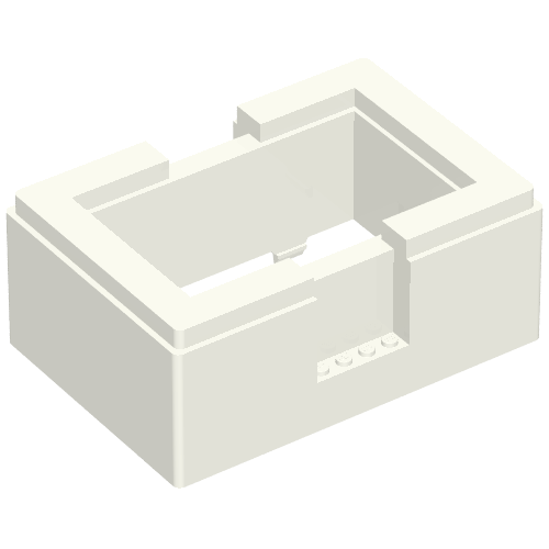 Lego BYGGLEK Box Frame, 11 x 16 x 5, 1 x 4 x 3 Cutouts on Long Sides / White