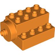 Lego Duplo Brick 4 x 4 x 2 with Large Rotor Mounting (Ferris Wheel) / Orange