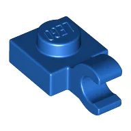 Plate Special 1 x 1 with Clip Horizontal [Thick Open O Clip] / Blue