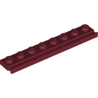 Plate Special 1 x 8 with Door Rail / Dark Red