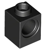 Technic Brick 1 x 1 with Pin Hole / Black