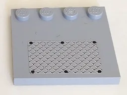 Tile, Modified 4 x 4 with Studs on Edge with 6 Black Rivets on Small Silver Tread Plate Pattern (Sticker) - Set 7945