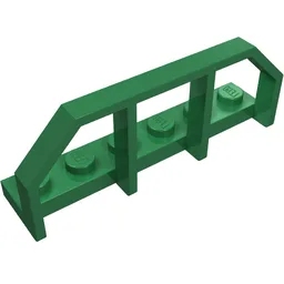 Plate Special 1 x 6 with Train Wagon End Fence / Green