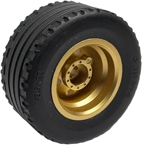 Lego Wheel 30.4mm D. x 20mm with No Pin Holes and Reinforced Rim with Black Tire 49.5 x 22 Technic Straight Tread (56145 / 7653)