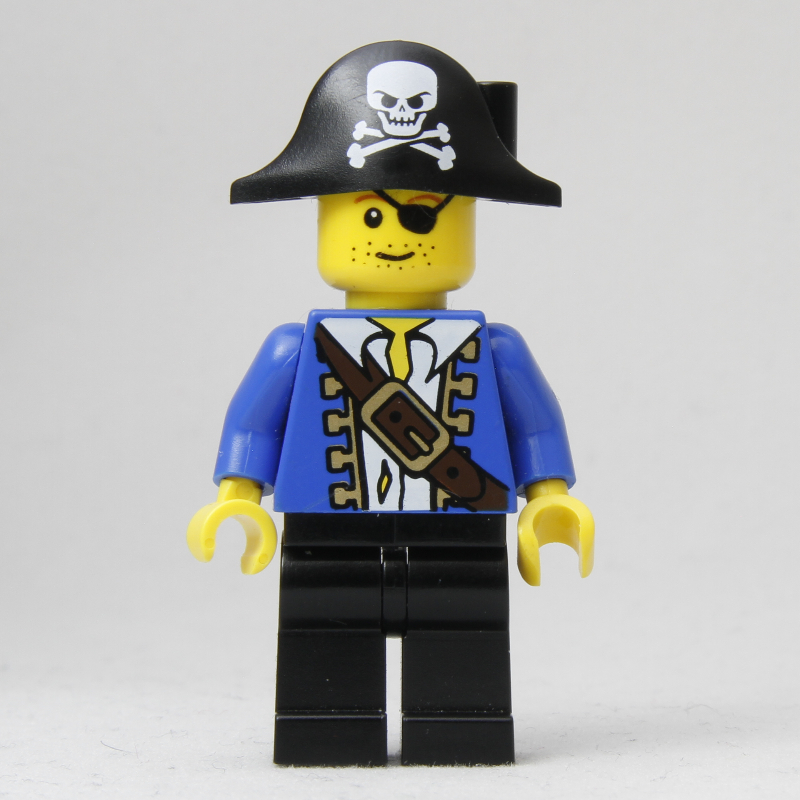 Lego Pirate - Blue Jacket, Black Legs, Black Bicorne