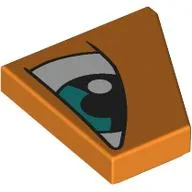 Wedge Tile 2 x 2 Left with White Eye, Dark Turquoise Iris Right Print