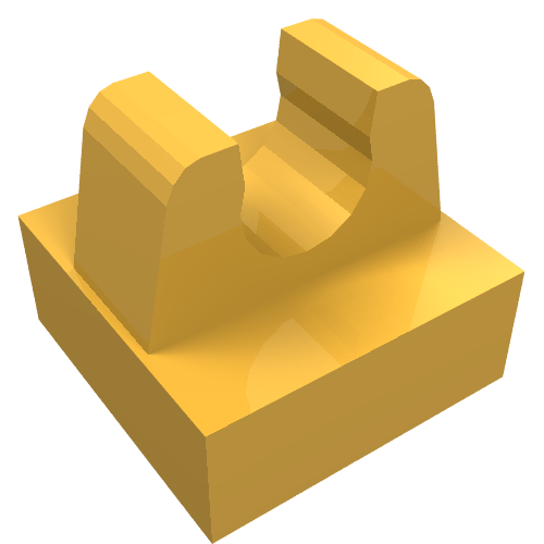 Lego Tile Special 1 x 1 with Clip with Rounded Tips / Bright Light Orange