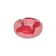 Clikits Icon, Round 2 x 2 Small with Hole [Polished] / Trans-Red