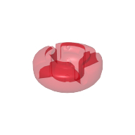 Lego Clikits Icon, Round 2 x 2 Small with Hole [Polished] / Trans-Red