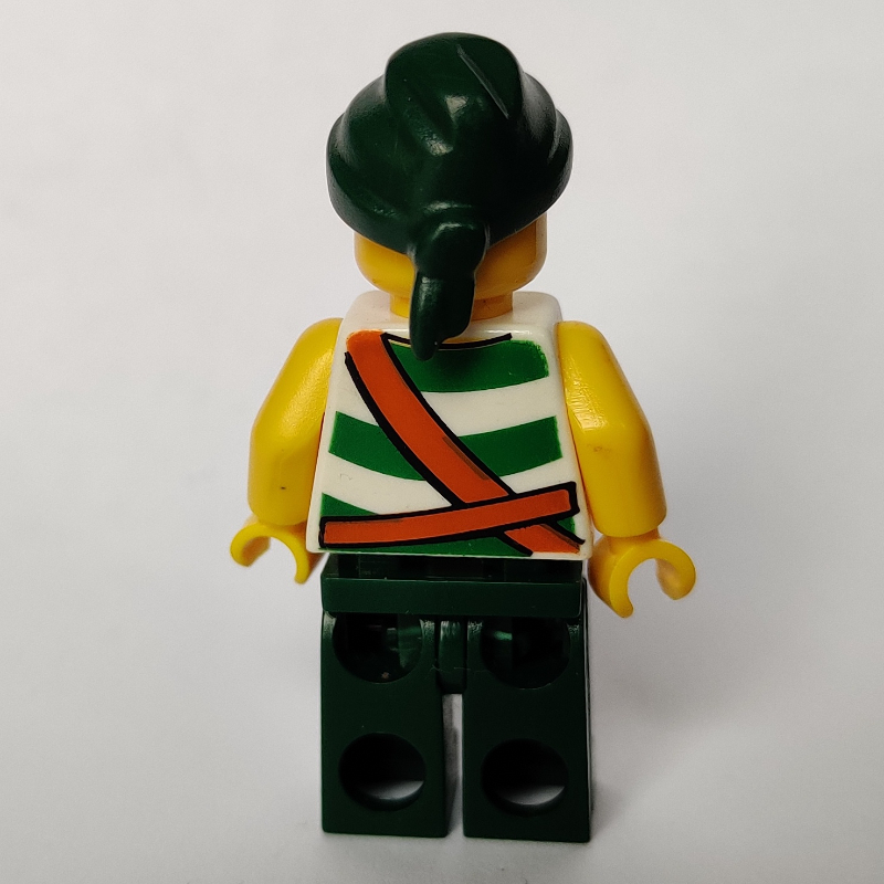 Lego Pirate - Green Stripes, Dark Green Legs, Dark Green Bandana