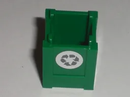 Container, Box 2 x 2 x 2 - Top Opening with Recycling Arrows Pattern on Single Side (Sticker) - Set 7208