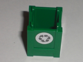 Lego Container, Box 2 x 2 x 2 - Top Opening with Recycling Arrows Pattern on Single Side (Sticker) - Set 7208