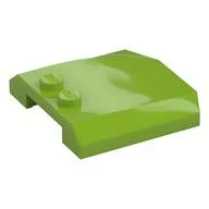 Brick Wedged, Curved Triple 4 x 4 x 2/3, 2 Studs / Lime
