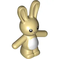 Animal, Rabbit / Bunny with Face and White Fur Print / Tan