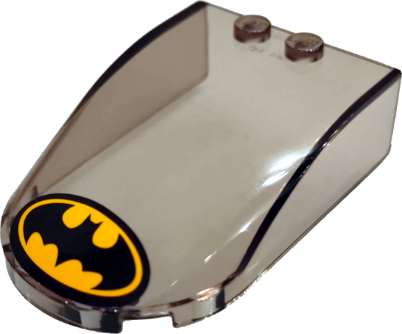 Lego Windscreen 6 x 4 x 1 1/3 Canopy Straight Sides with Batman Logo Pattern (Sticker) - Set 76054
