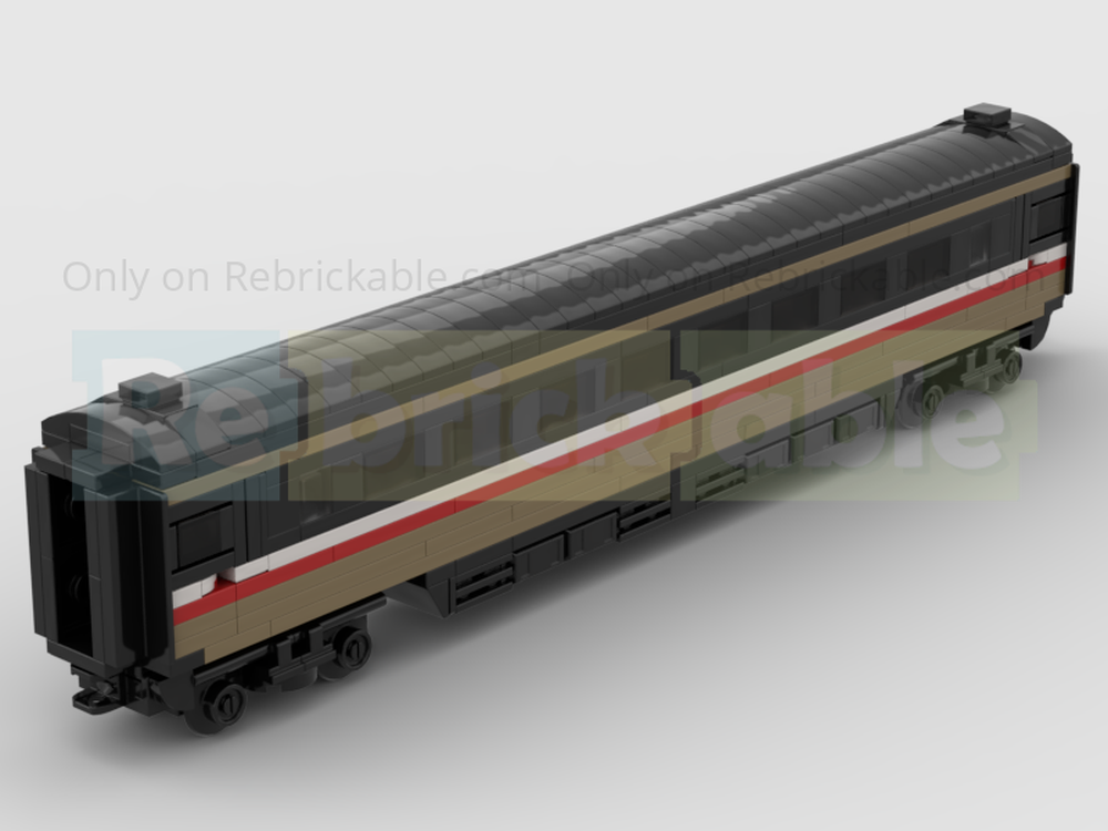 Lego 4-Wide BR MK3 TSO Carriage In Intercity Livery - Can Also Be Converted To FO & TRFB