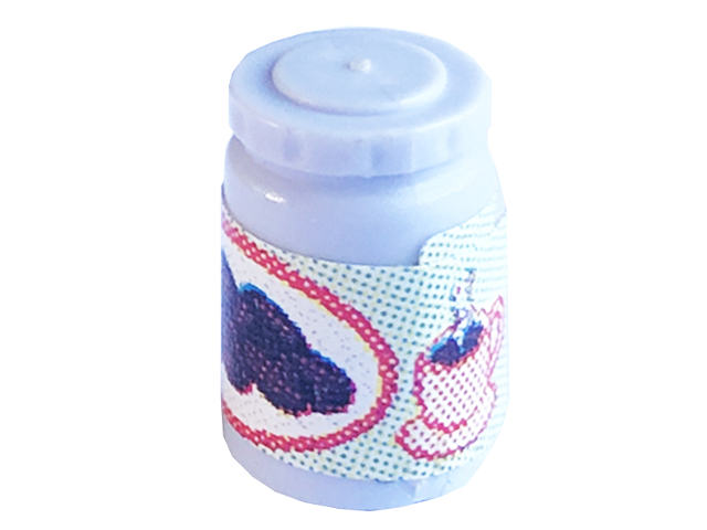 Lego Scala Accessories Jar Jam / Jelly, Label with Cup of Coffee and Cookies Pattern (Sticker) - Set 3243