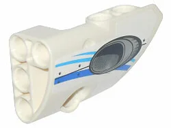 Technic, Panel Fairing # 2 Small Smooth Short, Side B with Curved Blue Stripes and Exhaust Pattern (Sticker) - Set 42025