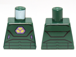 Lego Torso Armor with Lex Luthor Warsuit with Yellow and Dark Purple Hexagon Logo Pattern