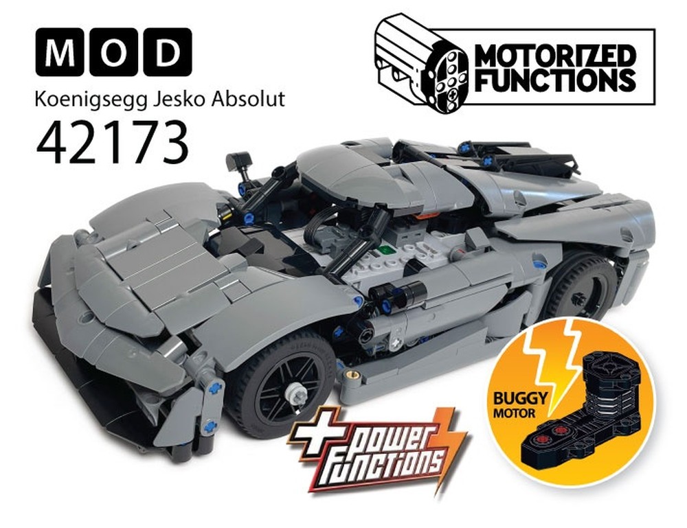 Lego 42173 Koenigsegg Jesko Absolut RC MOD for Buggy Motors
