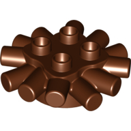 Lego Duplo Brick Round 2 x 2 with Radiating Bars (Camp Fire / Nest) / Reddish Brown