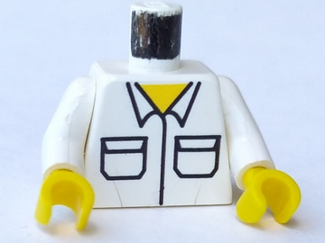 Lego Torso Shirt with Pockets Pattern / White Arms / Yellow Hands