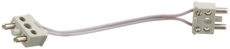 Lego Electric, Wire 12V / 4.5V with 2 Leads, 14 Studs Long with 2 Light Gray Electric, Connector, 2-Way Male Squared Narrow Long with Center Post (x466c14 / 766c01)