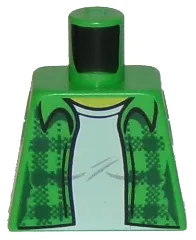 Torso Plaid Flannel Shirt Female over White T-Shirt Pattern / Bright Green