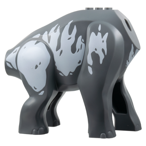 Lego Animal, Dinosaur, Brachiosaurus Body with White Markings print / Dark Bluish Gray