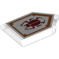 Tile Special 2 x 3 Pentagonal with Nexo Power Shield Print - Beetle Bomb / Trans-Clear