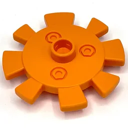 Duplo Flower Gear with 8 Teeth, Metal Bolts Design / Orange
