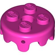 Lego Plate Special Round 2 x 2 with Melting Drops/Icing on Sides / Dark Pink