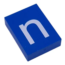 Modulex Tile 3 x 4 with White 'n' Print, without Internal Supports / Modulex Tile Blue