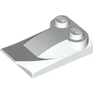 Brick Wedged, Curved 2 x 3 x 2/3 Two Studs, Wing End / White