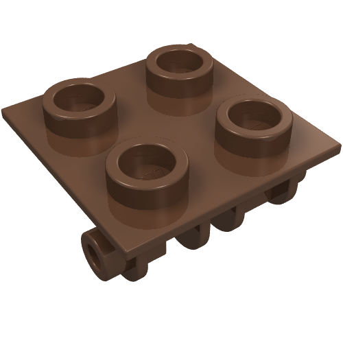 Lego Hinge Brick 2 x 2 Top Plate Thin / Brown